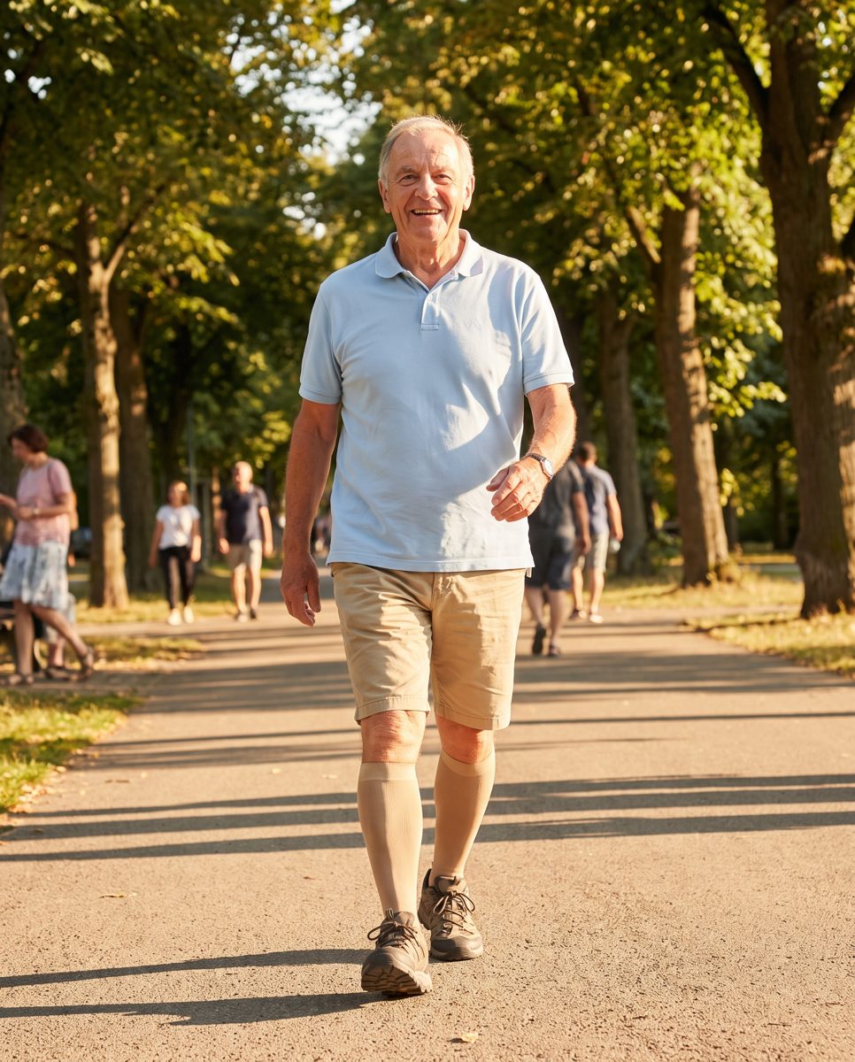 Un homme actif qui marche dehors, jambes légères