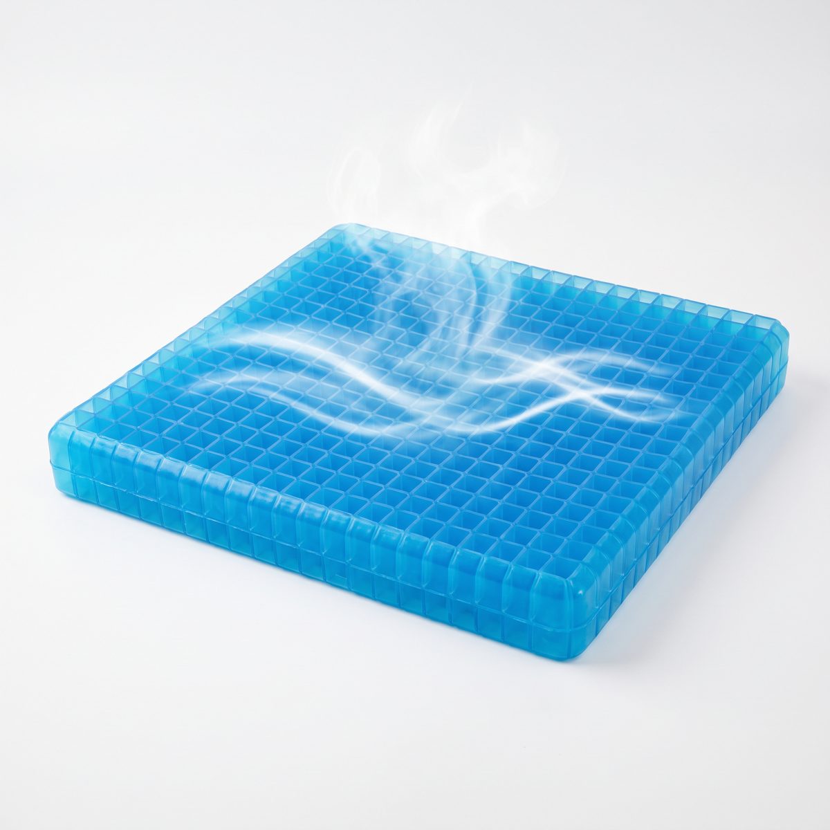 Le coussin en gel avec l'air qui circule et monte à travers les alvéoles